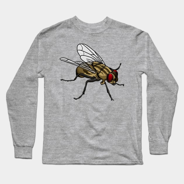 Housefly Long Sleeve T-Shirt by Sticker Steve